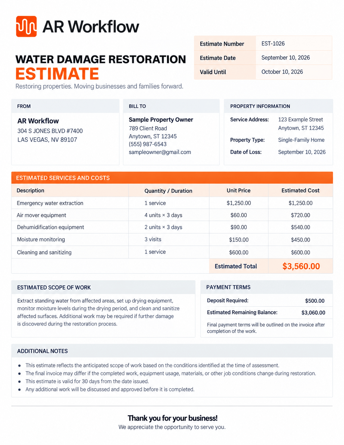 Water Damage Estimate Template-webp