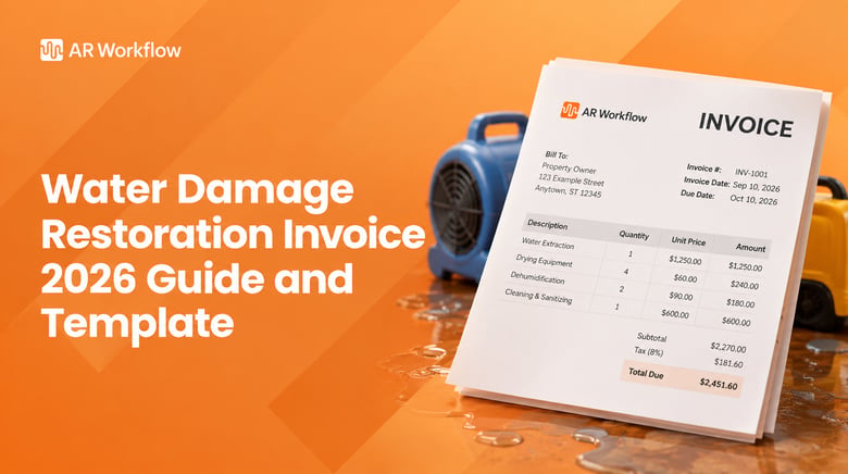 Water damage restoration invoice