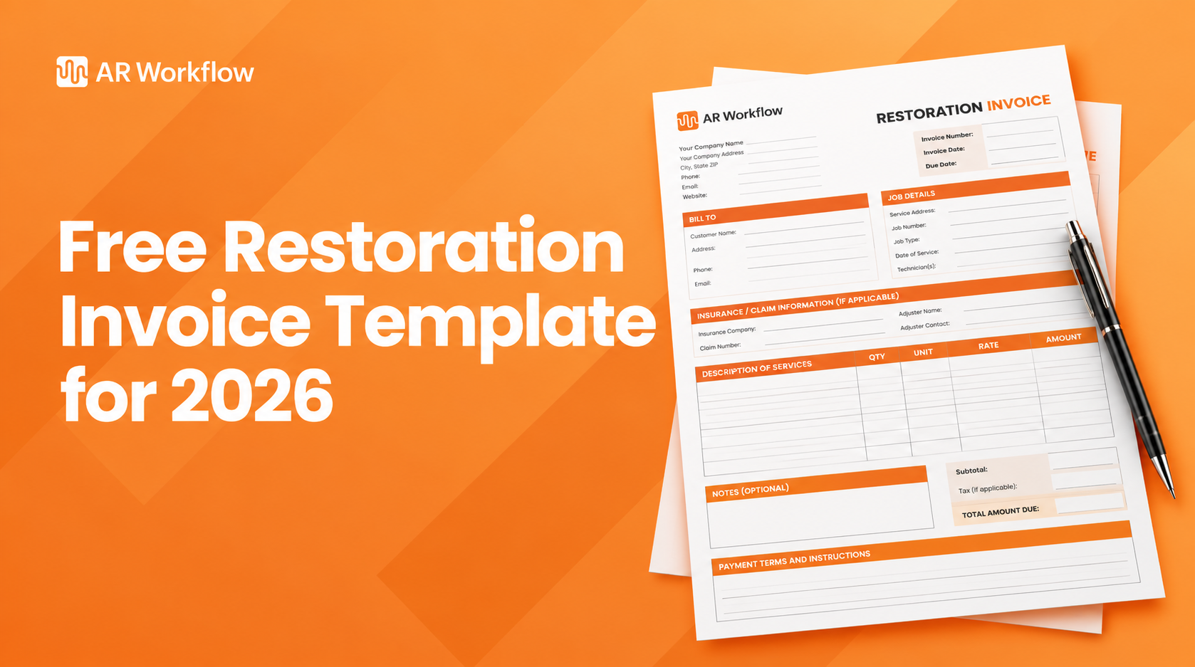 Restoration invoice template