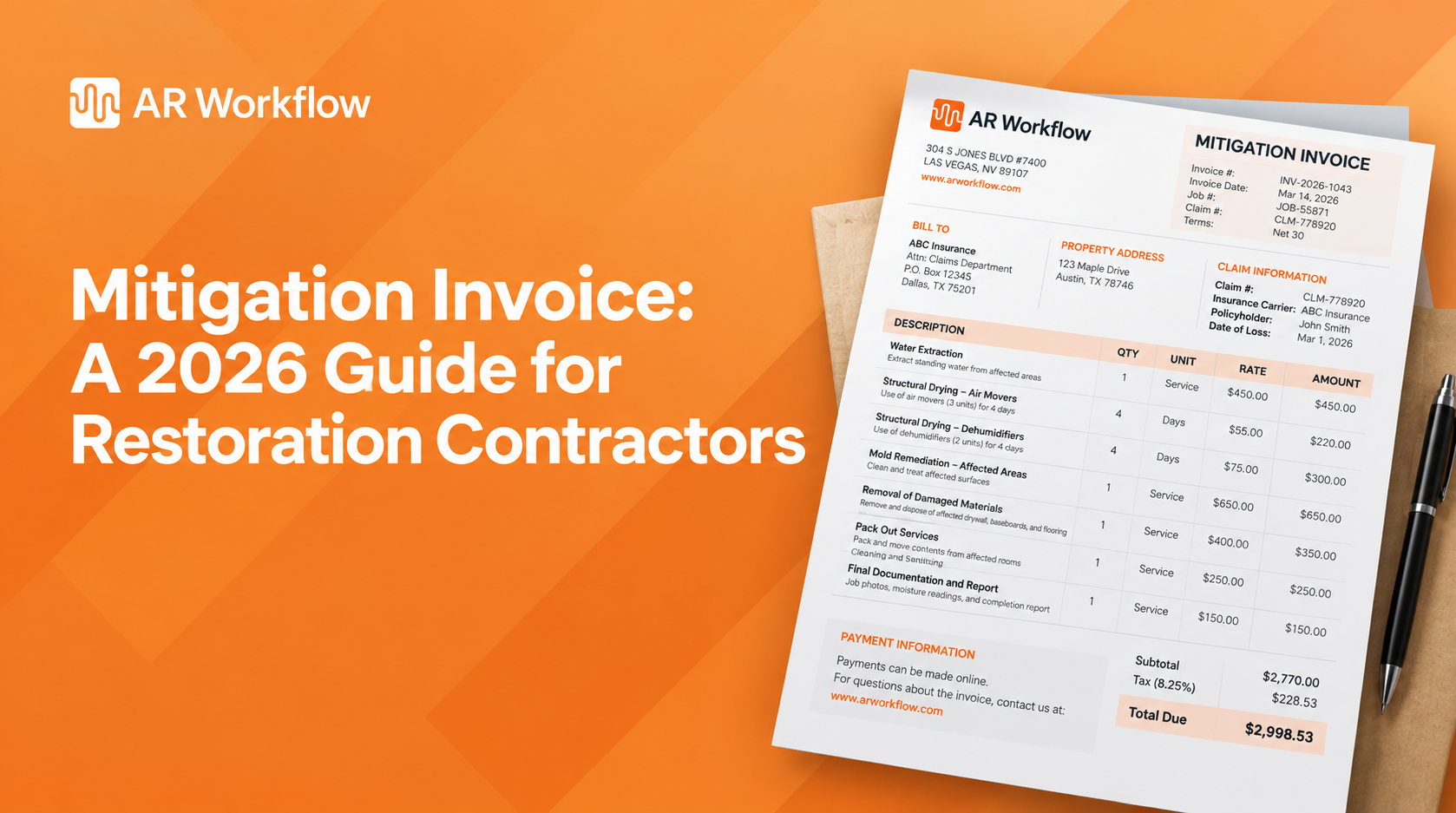 Mitigation invoice